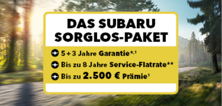 Von Natur aus sorglos unterwegs.: Mit dem Subaru Sorglos-Paket.